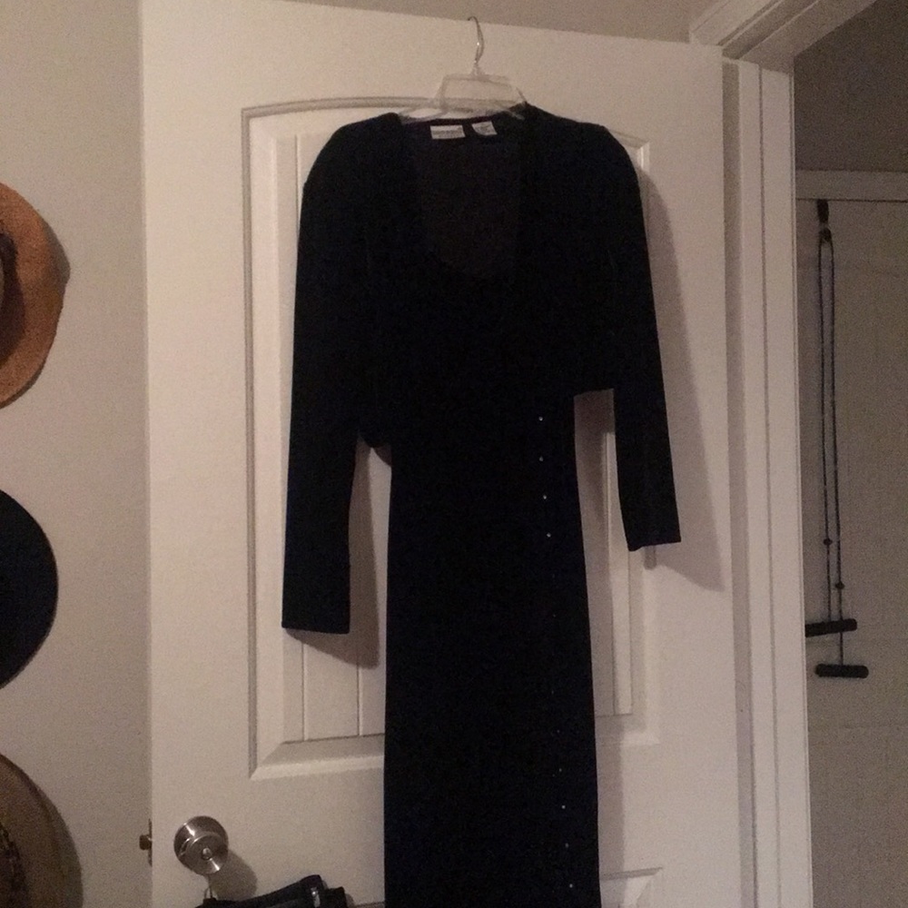 Long black velvet dress w/ jacket